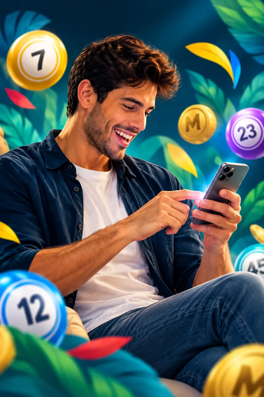 Jugador disfrutando BingoMaya en su teléfono
